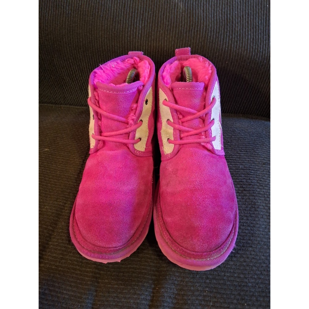UGG Chukka Neumel Womens Boots 6 Pink Sorbet Suede Shearling Fur Lined - Picture 2 of 8